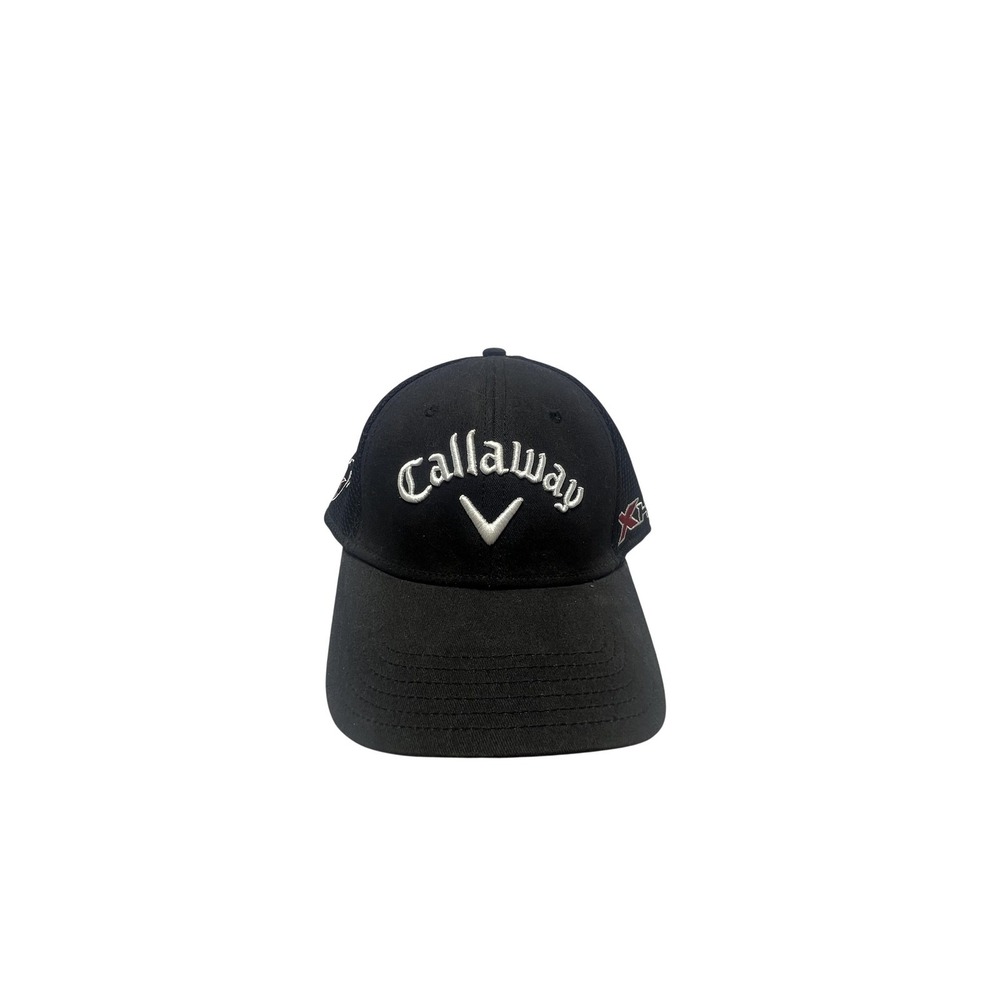 Callaway Hat Cap Fitted Mens Medium Black X Hot Mesh Stretch Golf Odyssey Logo